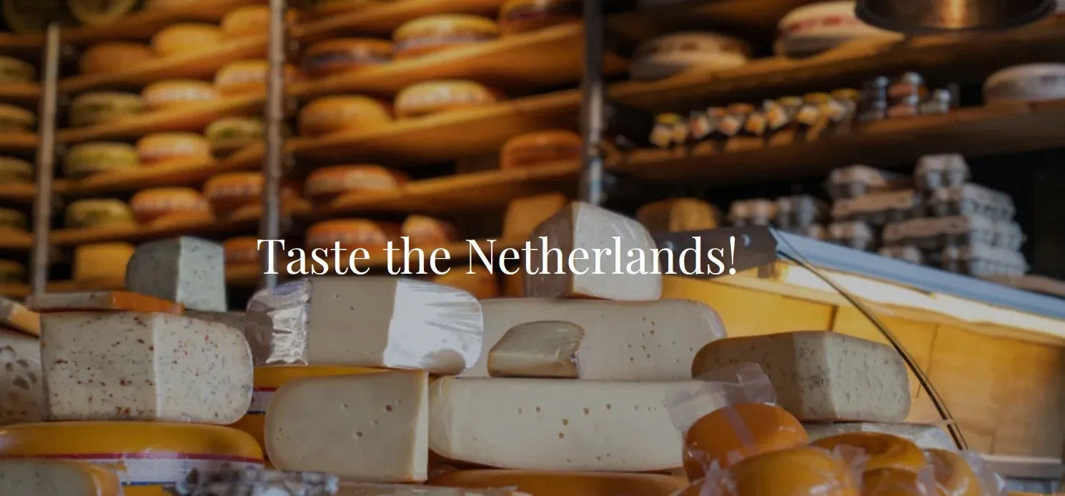 Sunny open-air market with a specialty cheese vendor setup