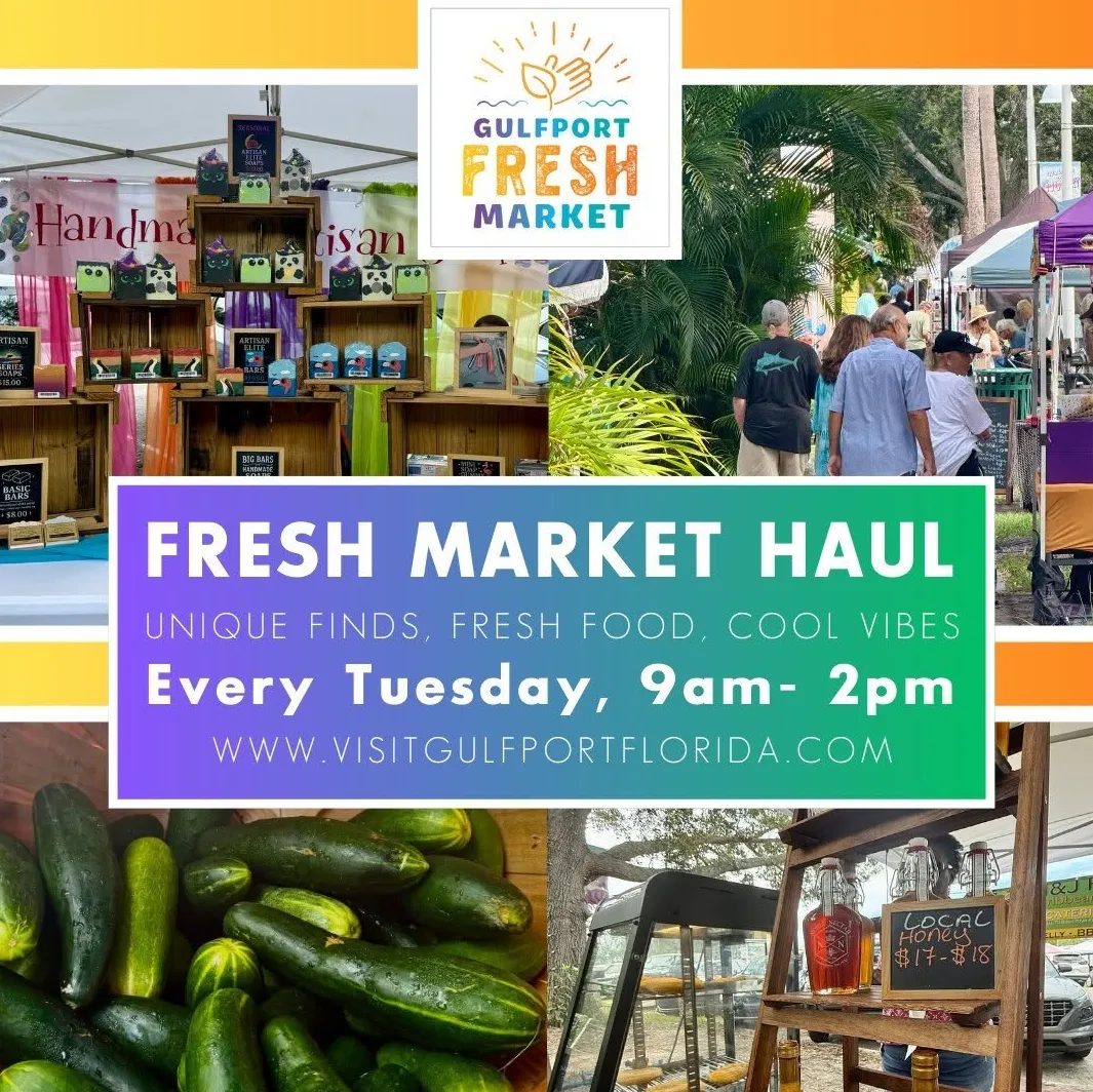 Downtown market scene with a specialty food stall